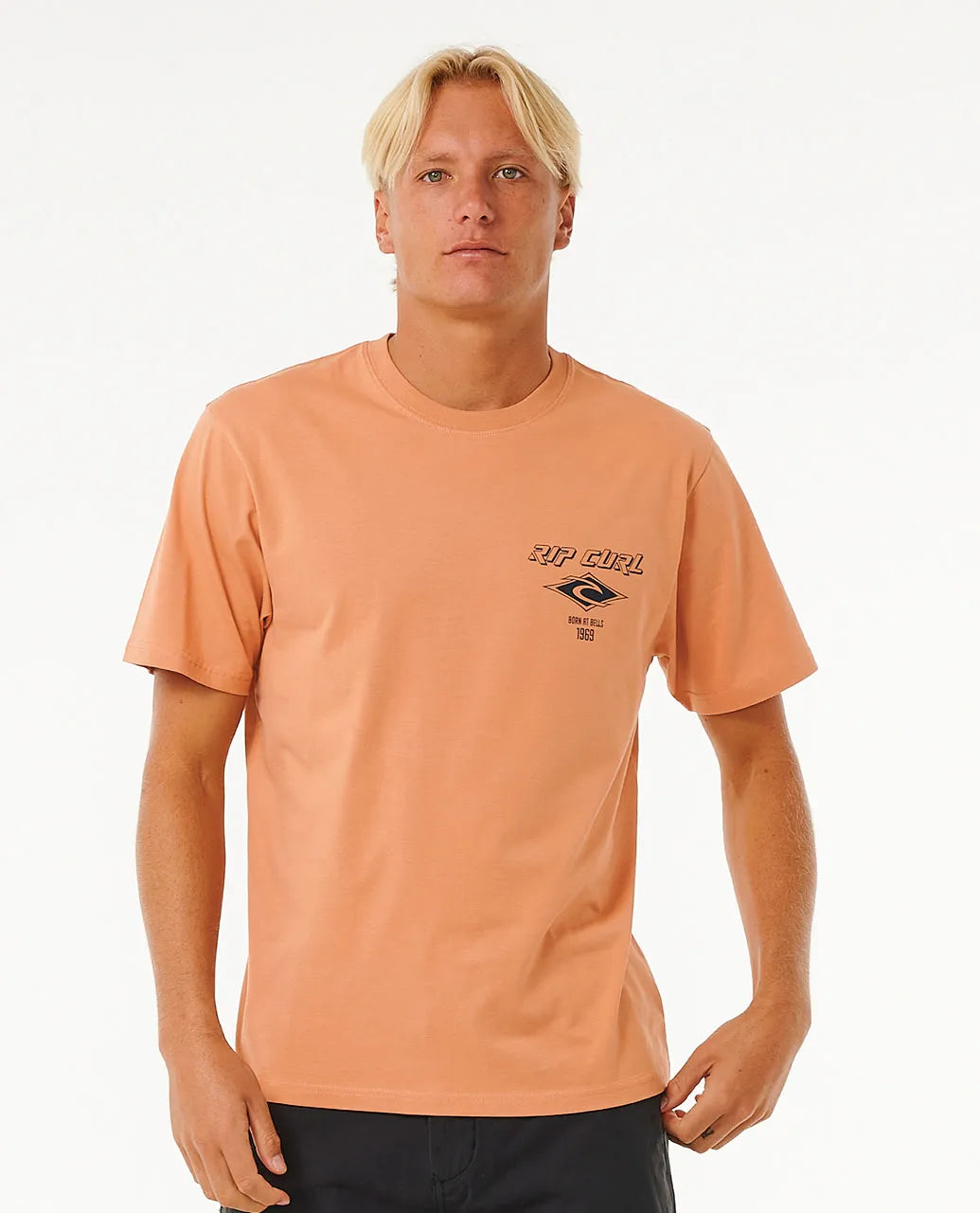 Ripcurl Fade Out Icon Premium Tee - Clay Mens T Shirt