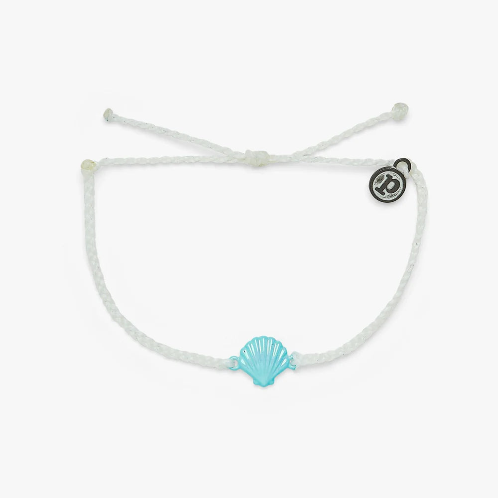 Pura Vida Iridescent Blue Shall Bracelet - White Jewelry