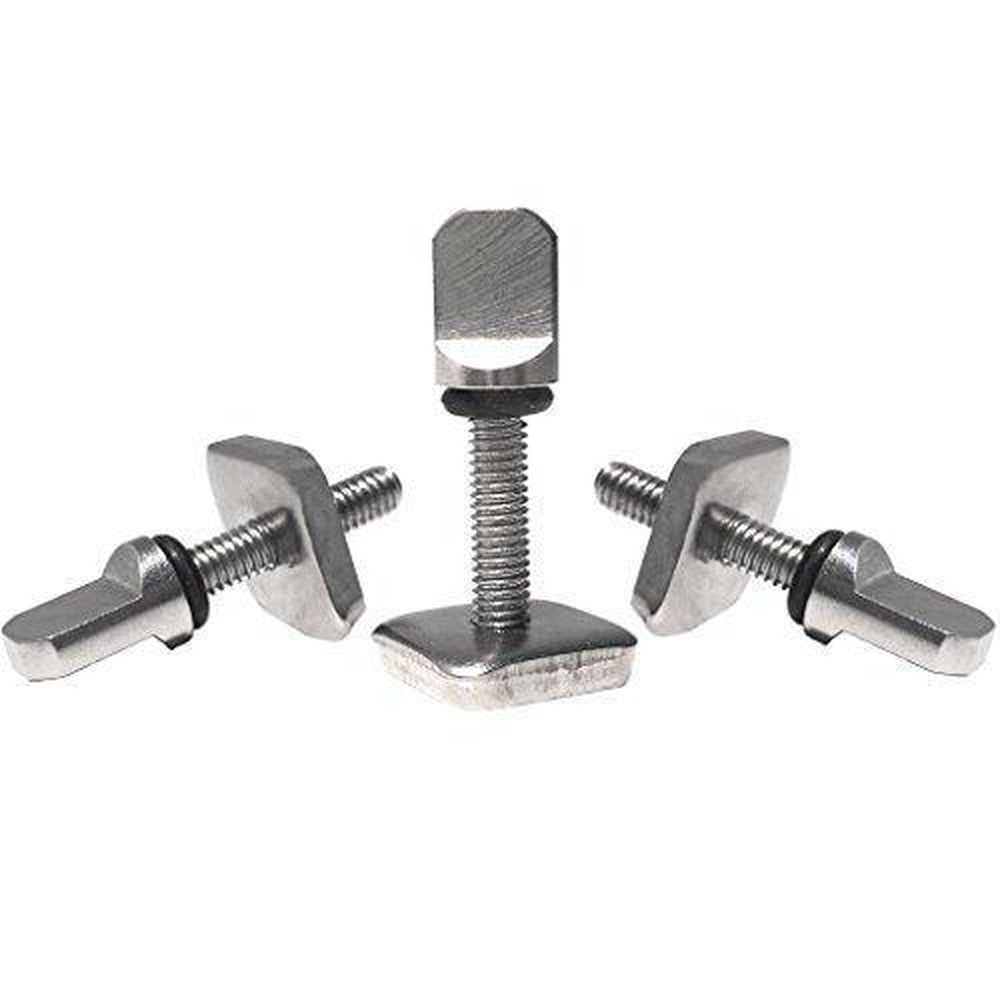 Surfboard Fins Thumb Screw and Plate for Longboard Center - Longboard Fin Screws 3 Pack Stainless Steel Single Fin