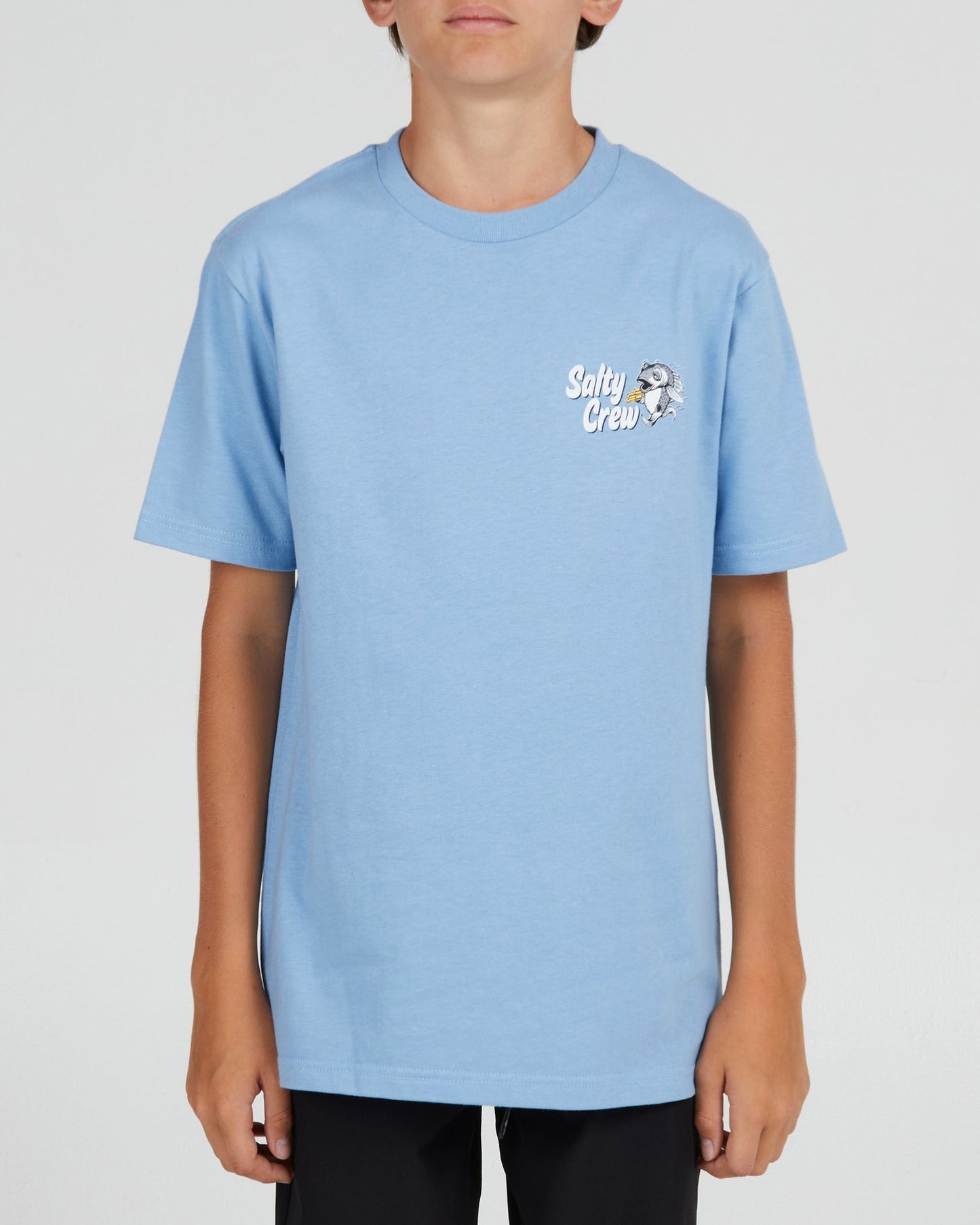 Salty Crew Fish and Chips Boys S/s Tee - Light Blue Boys T Shirt