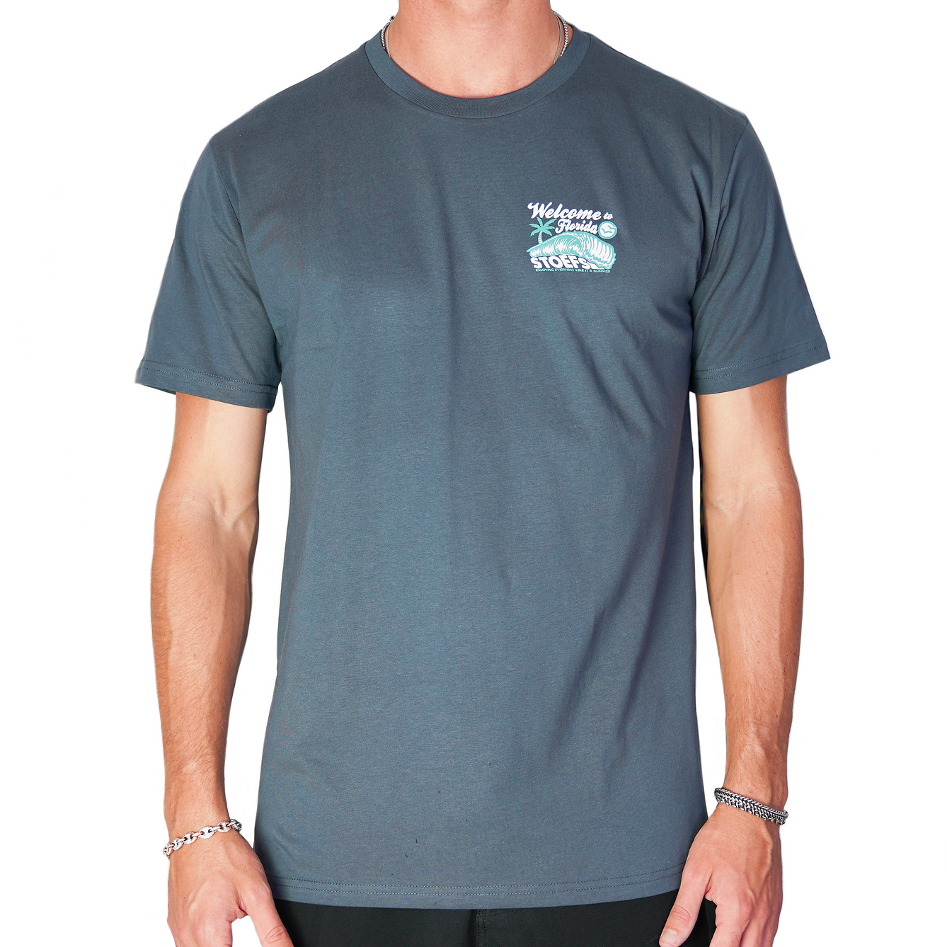 Stoefs Studio Florida Sunshine Gator - Blue Mens T Shirt
