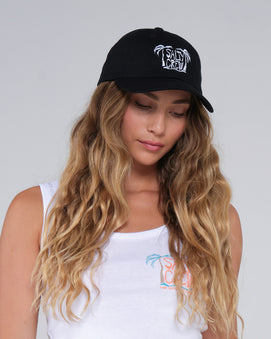 Salty Crew Postcard Women's Dad Hat - Black - White - Light Blue Hats