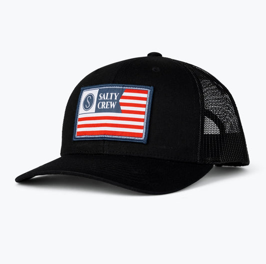 Salty Crew Freedom Flag USA Retro Trucker Hat - Black Mens Hat