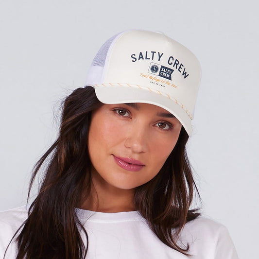 Salty Crew Surf Club Women's Trucker Hat - Off White Hats