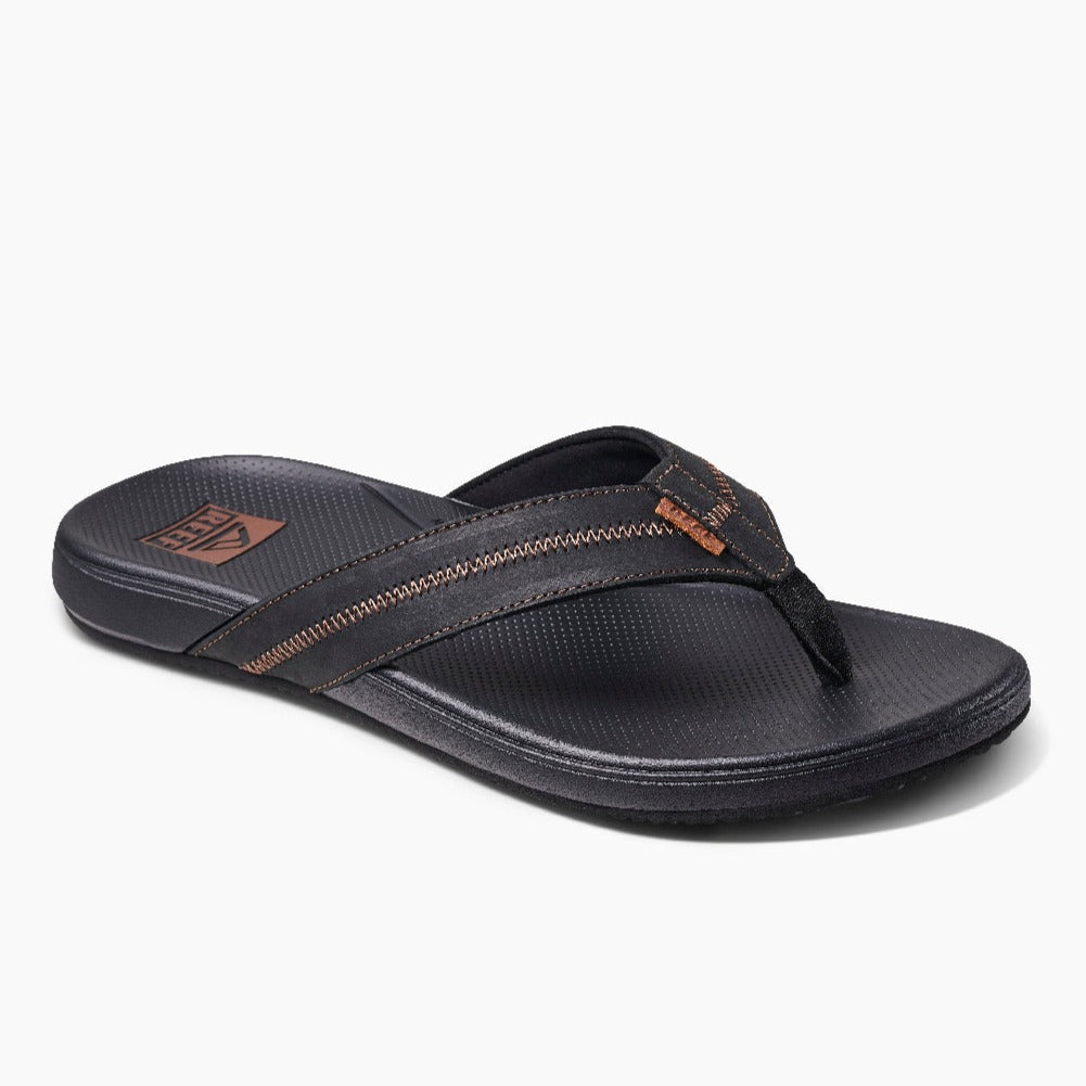 Reef Cushion Phantom 2.0 LE Mens Sandals Leather Strap - Black Mens Footwear