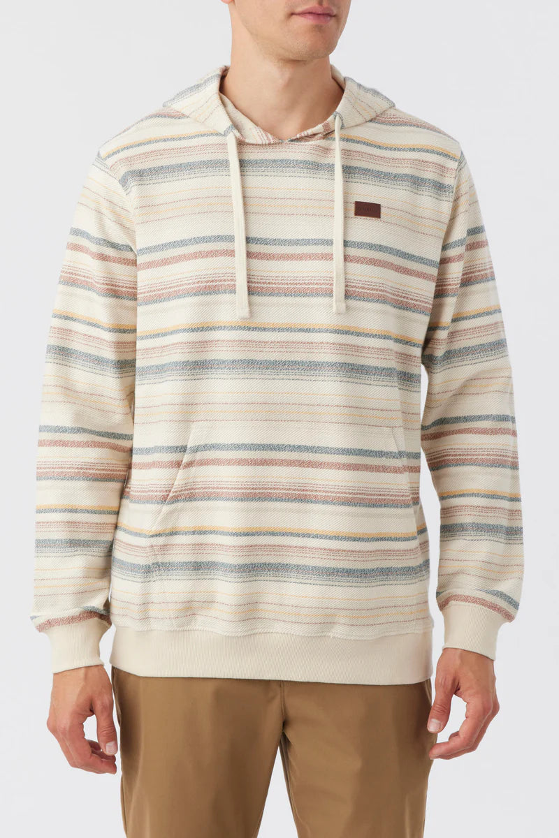 Oneill Bavaro Stripe Hooded Pullover Terry - Cream 3 mens hoodie
