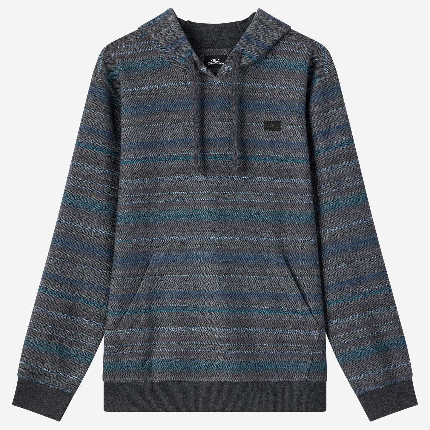 Oneill Bavaro Stripe Hooded Pullover Terry - Black mens hoodie