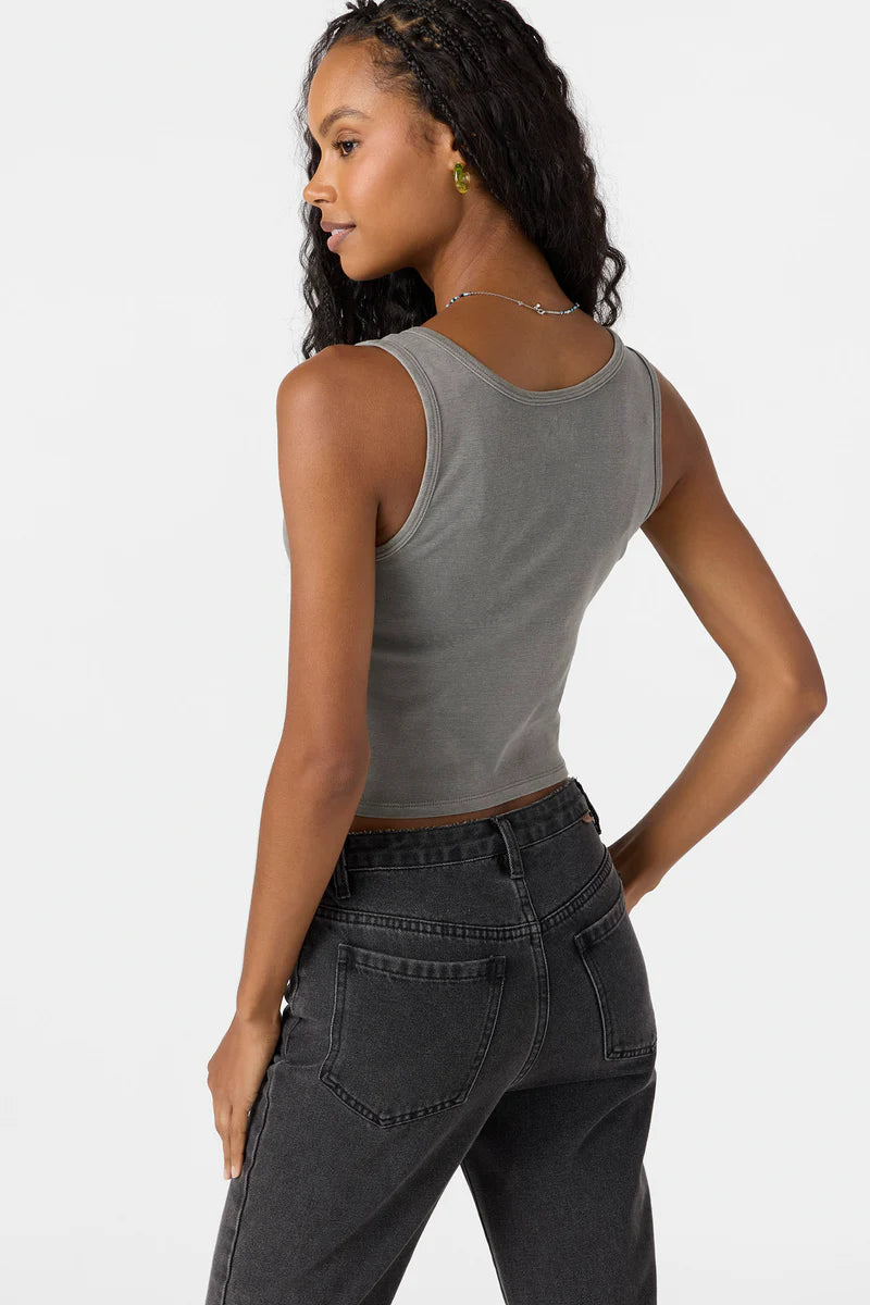 Oneill Tropical Vacay Women's Sleeveless Tank Top - Grey Womens Top