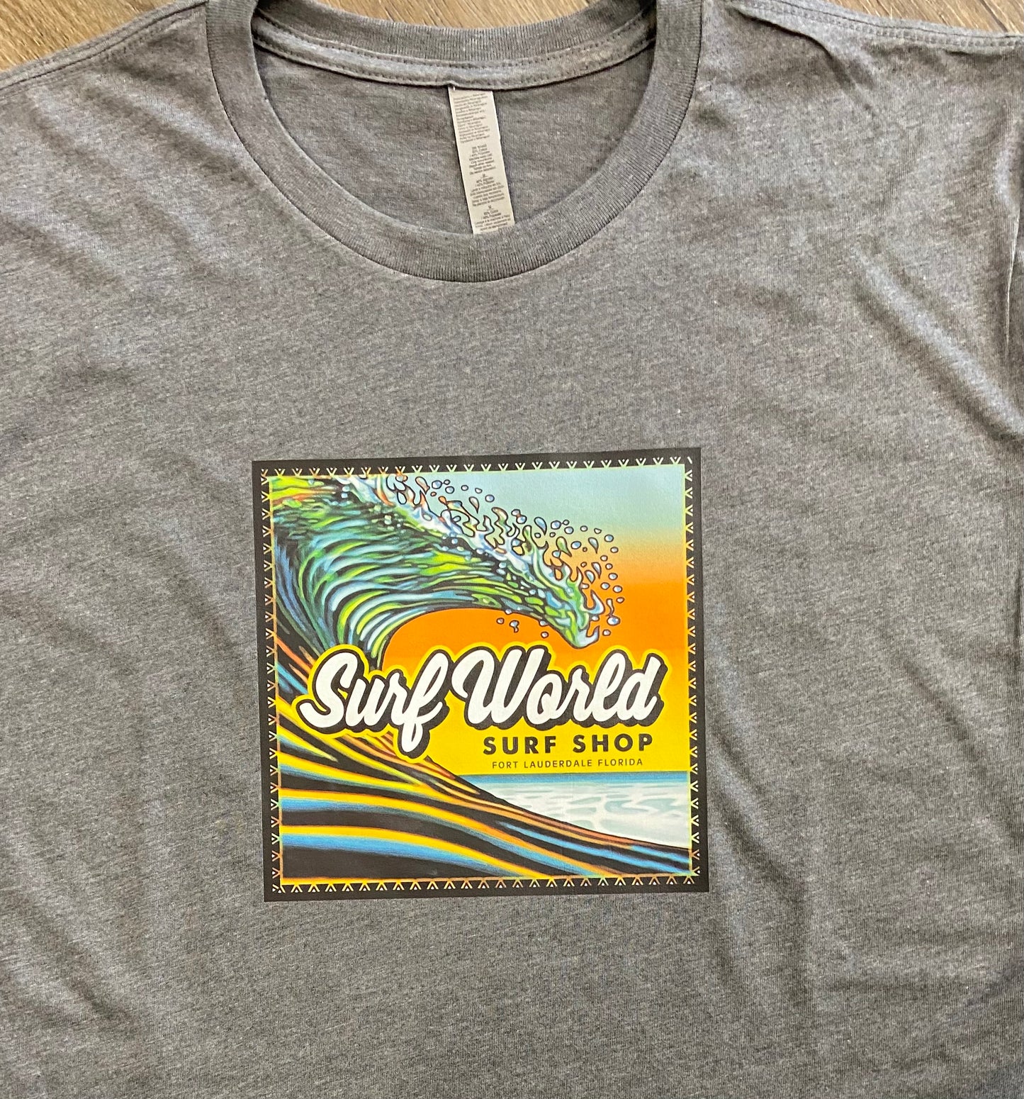 Surf World The Ledge Wave Tee Shirt - Dark Heather Grey Mens T Shirt