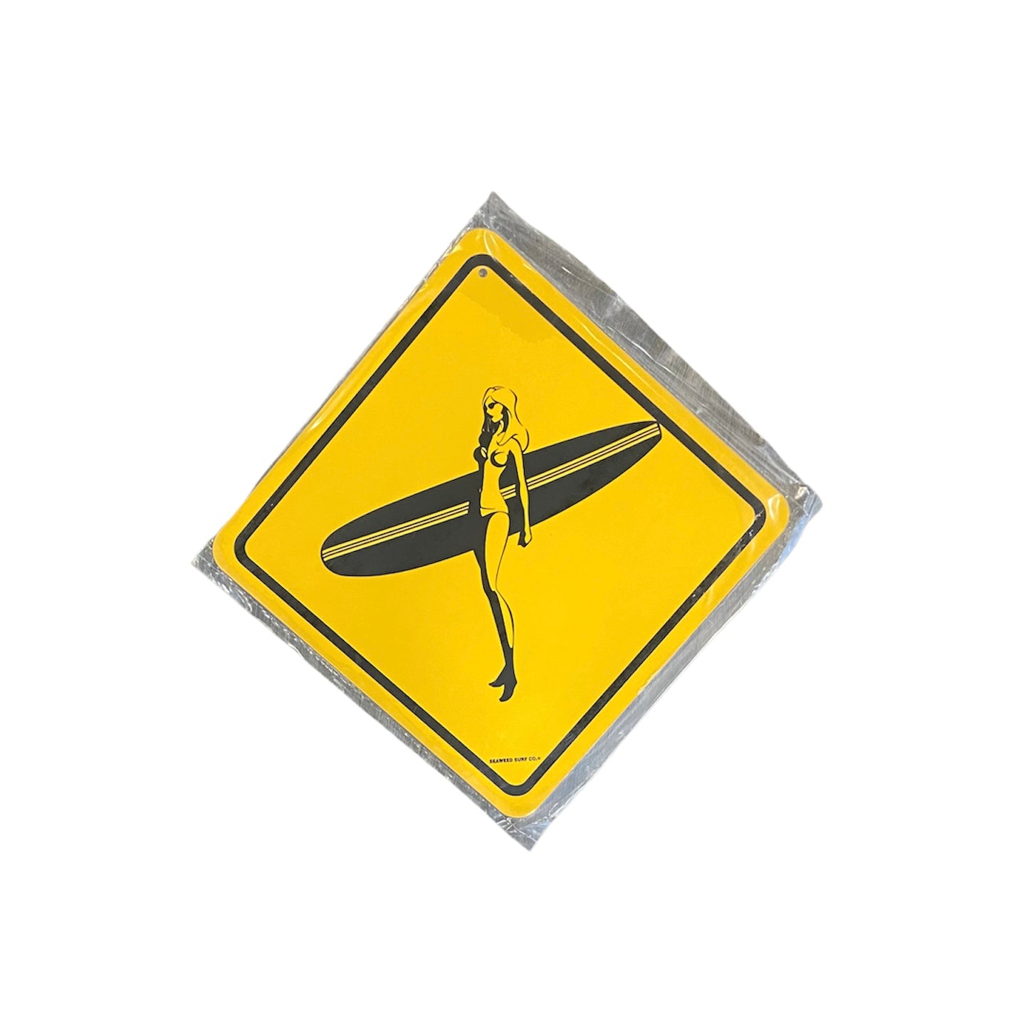 Surfer Girl Crossing Metal Street Sign Sign 12 x 12