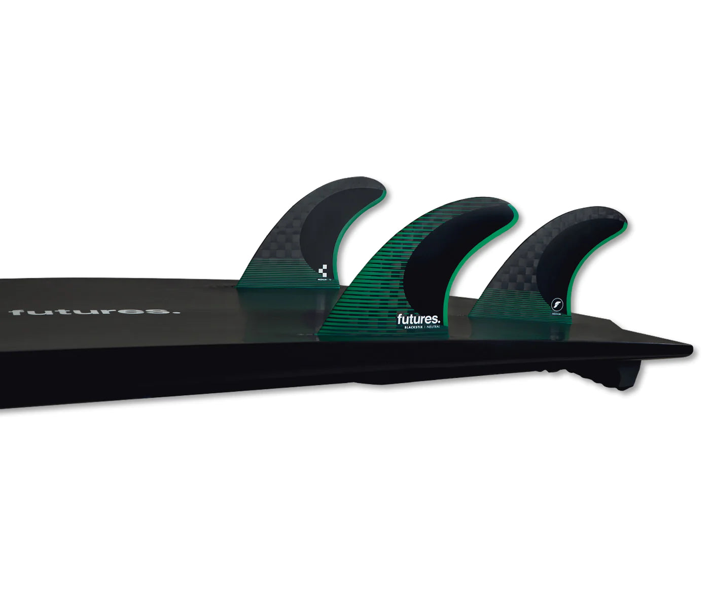 FUTURES FINS F6 Blackstix Thruster Carbon / Green - Medium Fins