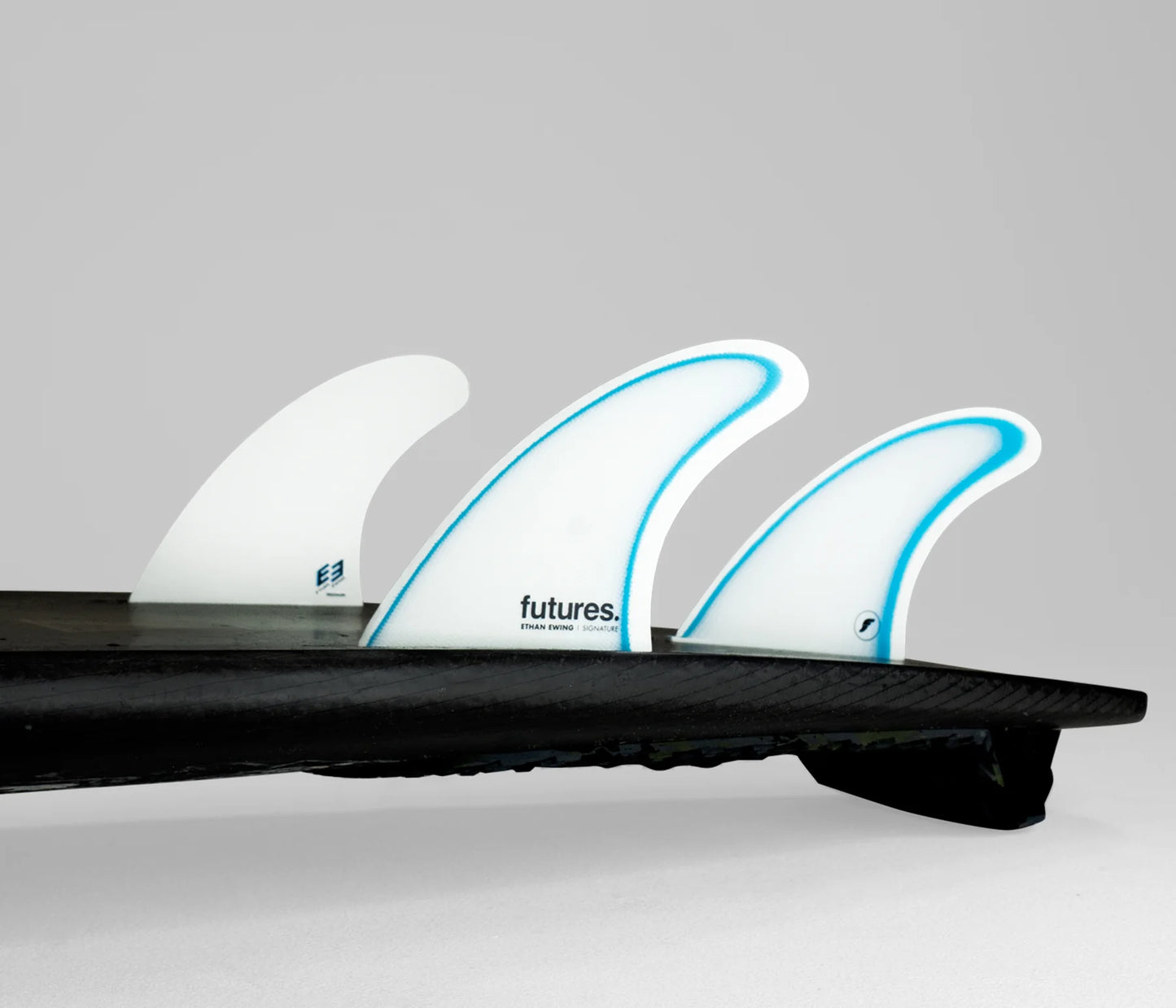 Futures Ethan Ewing Fiberglass Thruster Fins - White Blue Fins