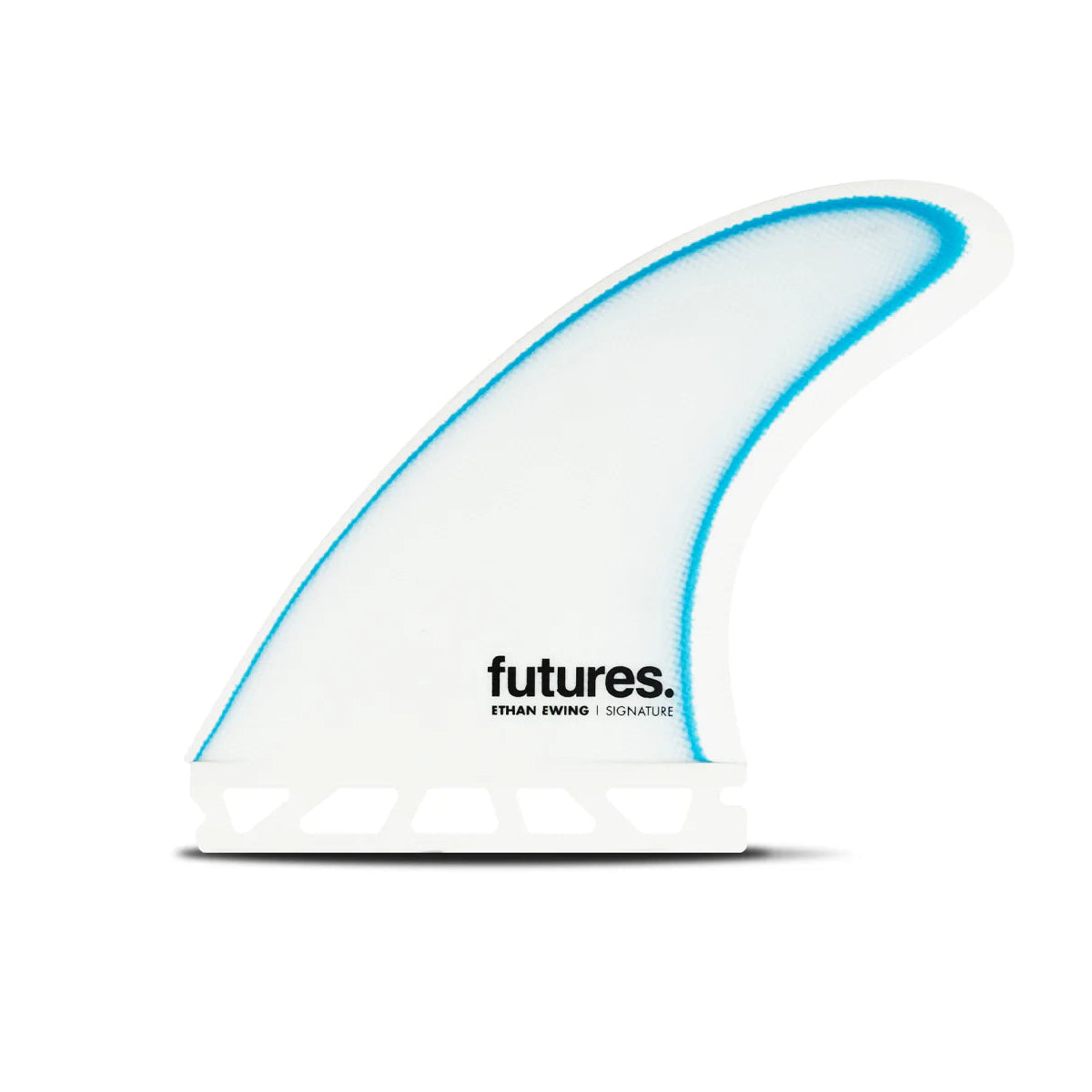 Futures Ethan Ewing Fiberglass Thruster Fins - White Blue Fins