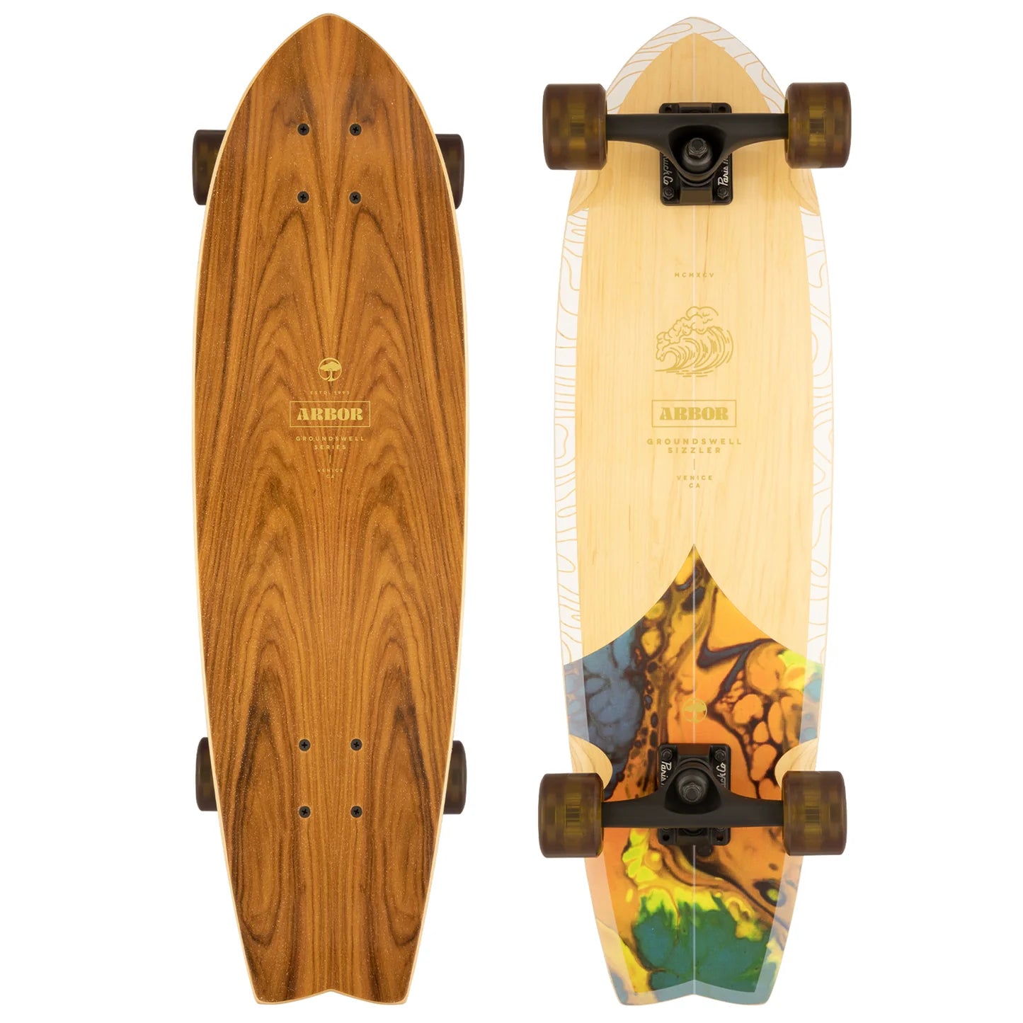 Arbor Sizzler Groundswell 30.5" Skateboard - Wood Longboard Skateboard