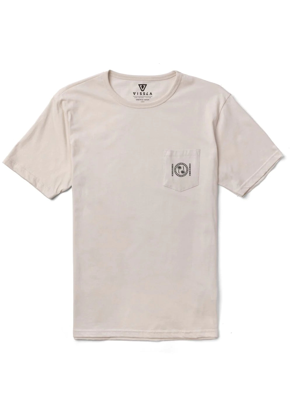Vissla Upside Down Sun Chasers SS Pocket Tee - Bone Mens T Shirt