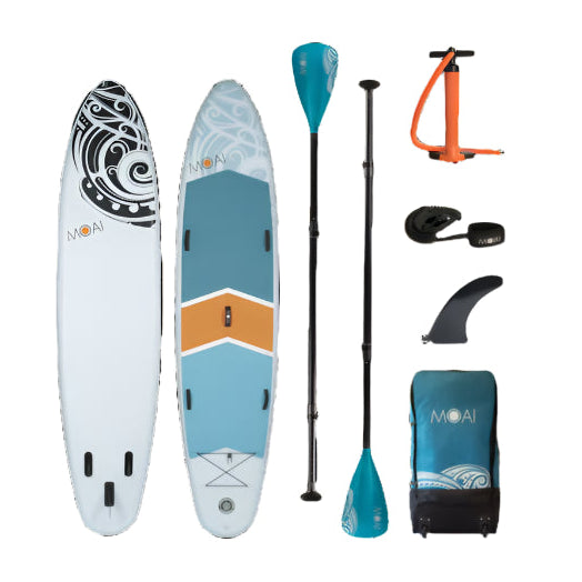 Moai All Around 12'4"' x 33 Inflatable Paddle Board for Two Package Inflatable SUP