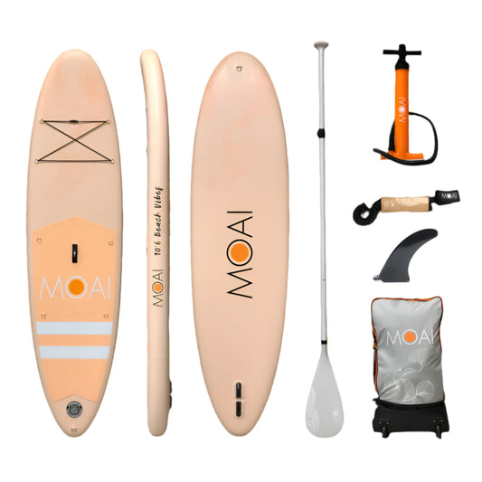 Moai All Around Beach Vibes 10'6 x 32 Inflatable Paddle Board Package New Dawn Inflatable SUP