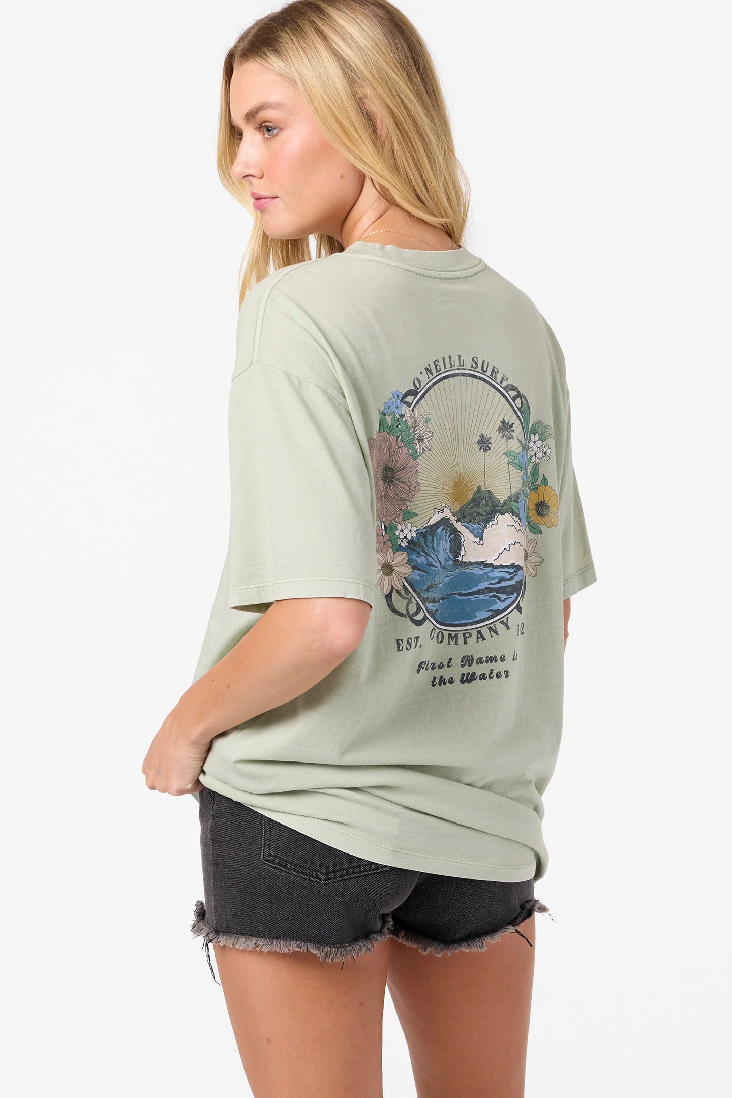Oneill Petal Oversized SS Women's Tee - Desert Sage Womens T Shirt