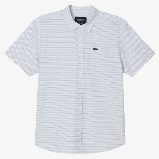 Oneill Trvlr Traverse Stripe Button Down UPF 50+ Shirt - White Mens Shirt