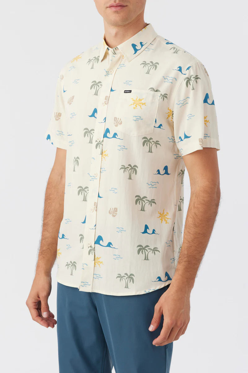 Oneill Oasis Eco Button Down Shirt - Cream Mens Woven Shirt