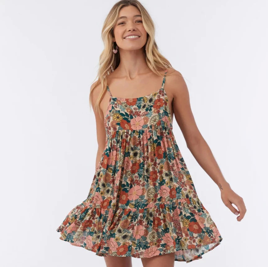 Oneill Rilee Printed Cover Up Dress - Cement SURF WORLD SURF SHOP Oneill Rilee Printed Cover Up Dress - Cement SURF WORLD SURF SHOP