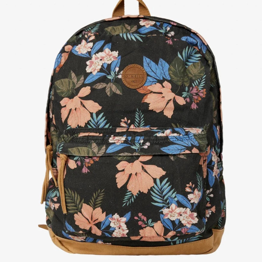 Oneill Shoreline Backpack - Black Floral - Vintage - Blue Backpack Black