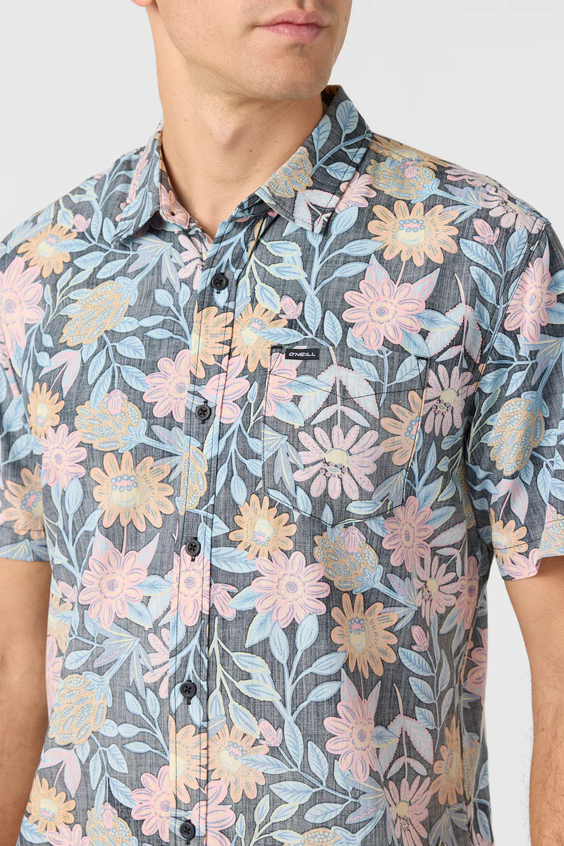 Oneill Oasis Eco Standard Button Down Shirt - Flipped Black Mens Woven
