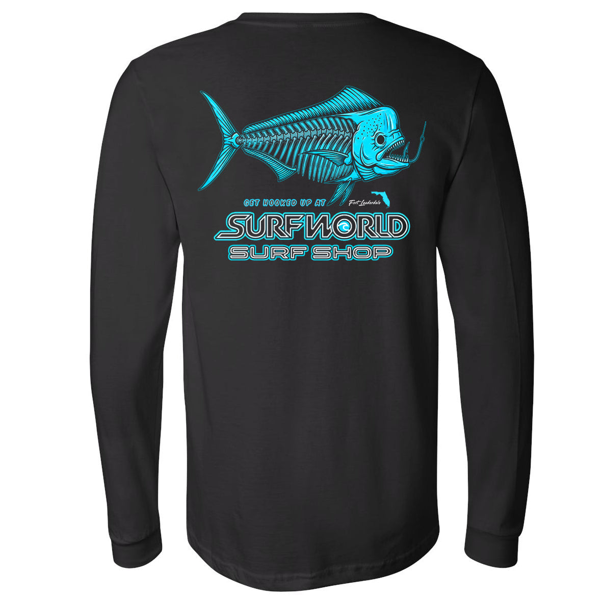 Surf World Long Sleeve Hooked Up Mahi Tee Shirt - Black Mens T Shirt
