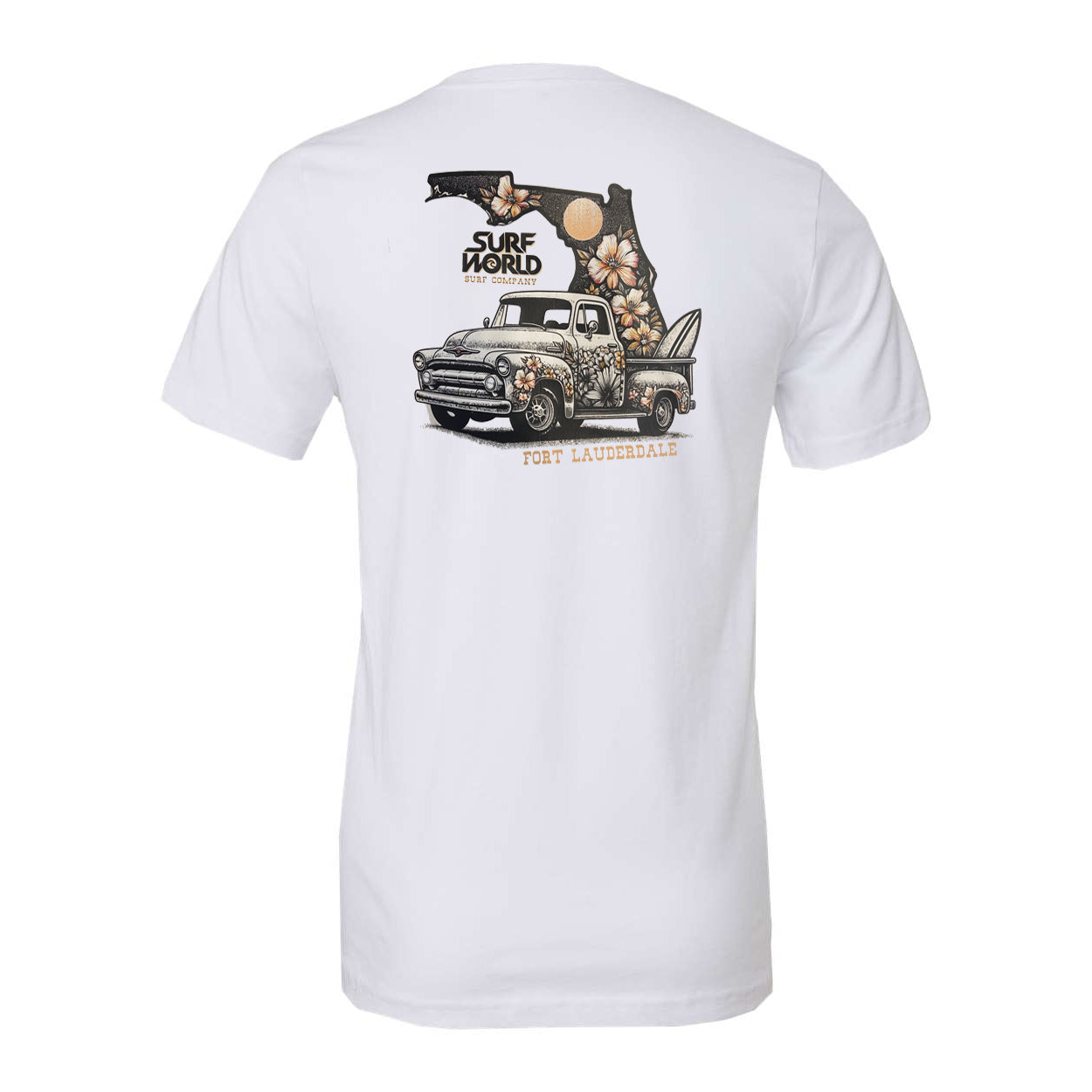 Surf World OG Pickup Truck Florida Tee - White Mens T Shirt
