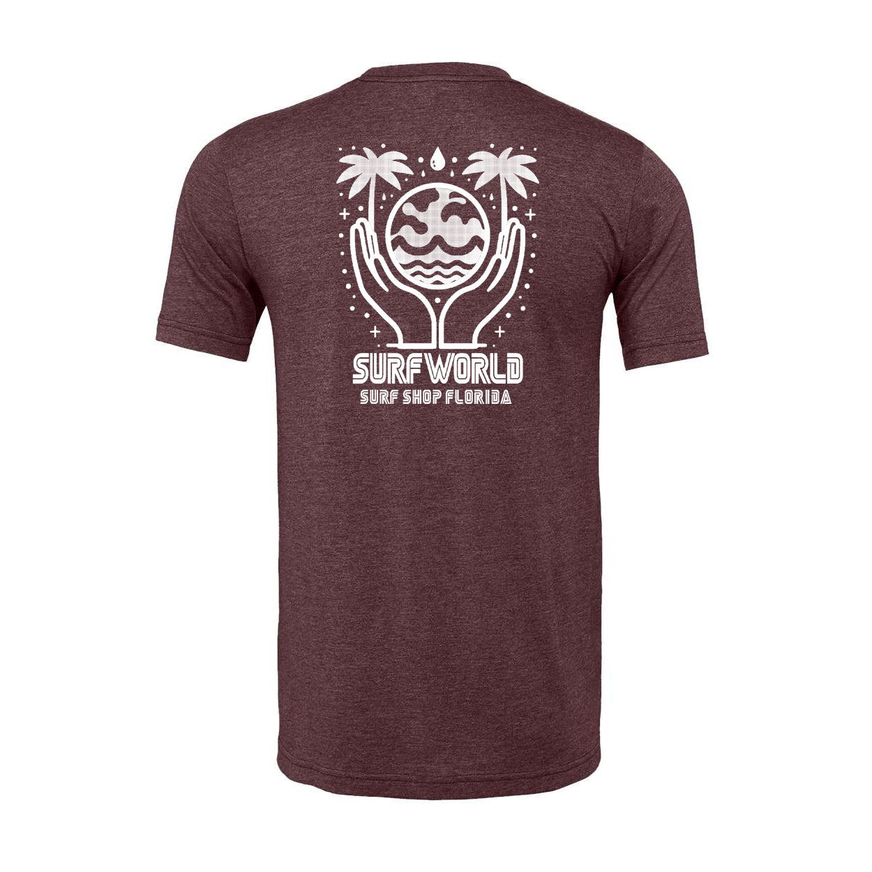 Surf World One Planet Tee Shirt - Maroon Heather Mens T Shirt