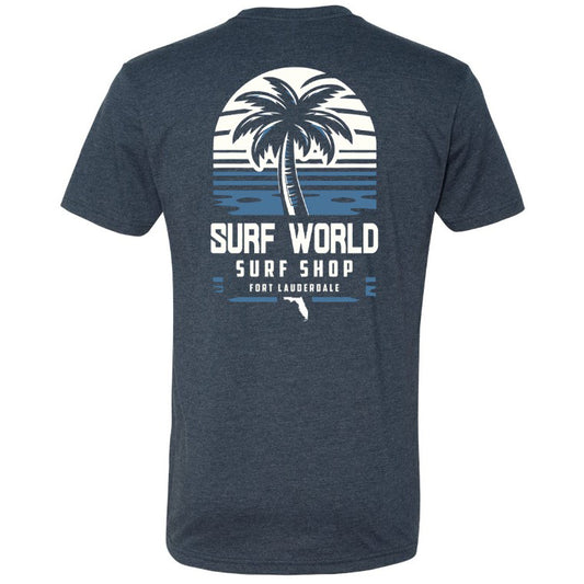 Surf World Solo Palm T-Shirt - Navy Heather