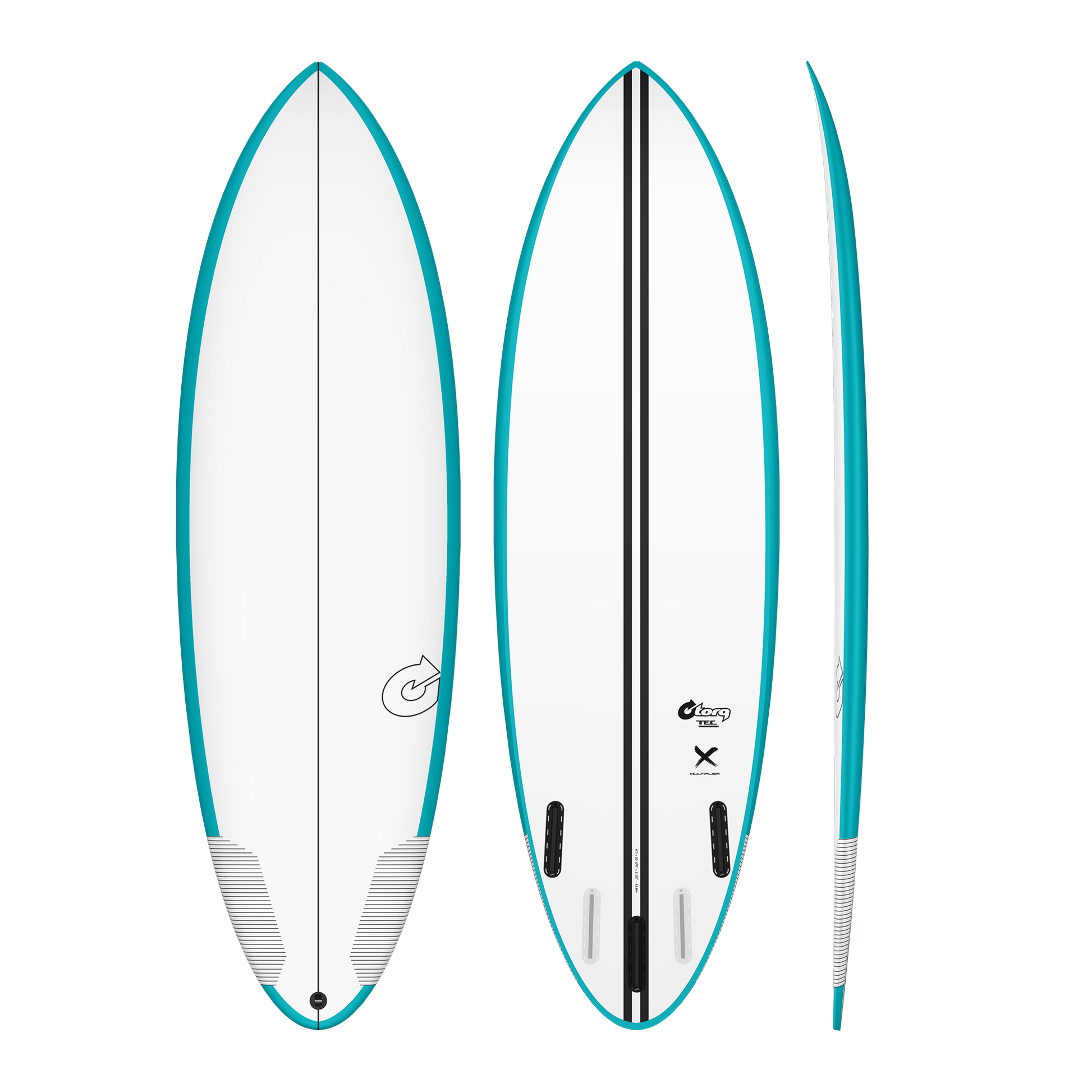 Torq TEC Multiplier Epoxy Surfboard 6’2 x 20 5/8” x 2 5/8”- 36.3 ltr Teal Rails Surfboard
