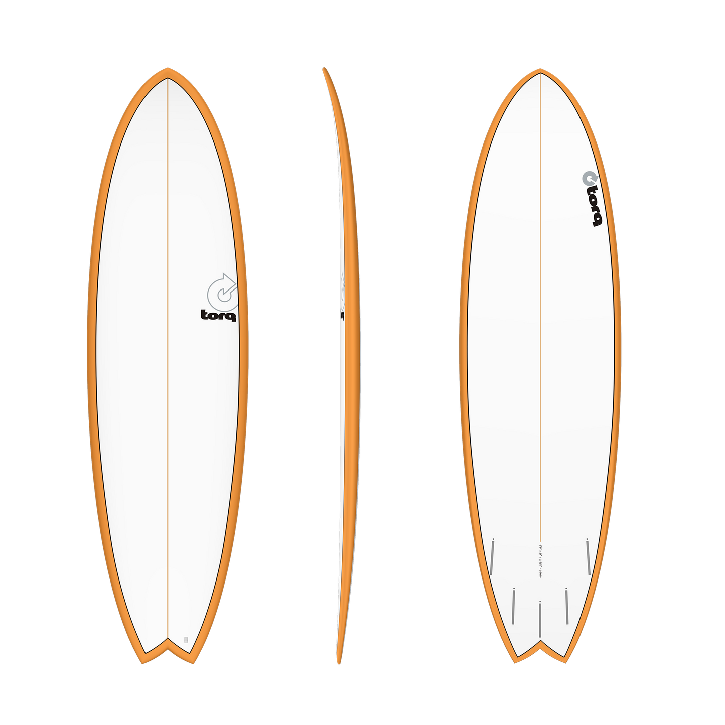 Torq 6'6 Fish Pinline Orange Rail TET Epoxy Surfboard Surfboard