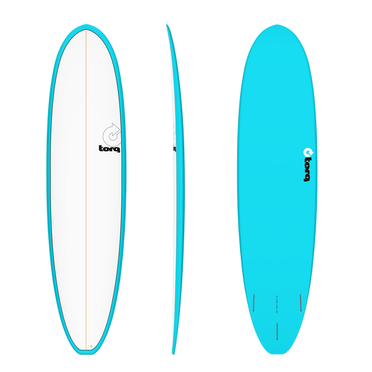 Torq 8'2" MOD V+ Funboard TET Epoxy Surfboard - Blue White Deck Surfboard