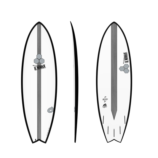 Torq Channel Islands Colab Al Merrick Pod Mod 6'6" Epoxy Surfboard - Black Rails Surfboard