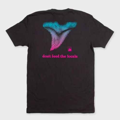 Flomotion Don't feed the locals Shark Tooth Tee Shirt - Black Mens T Shirt