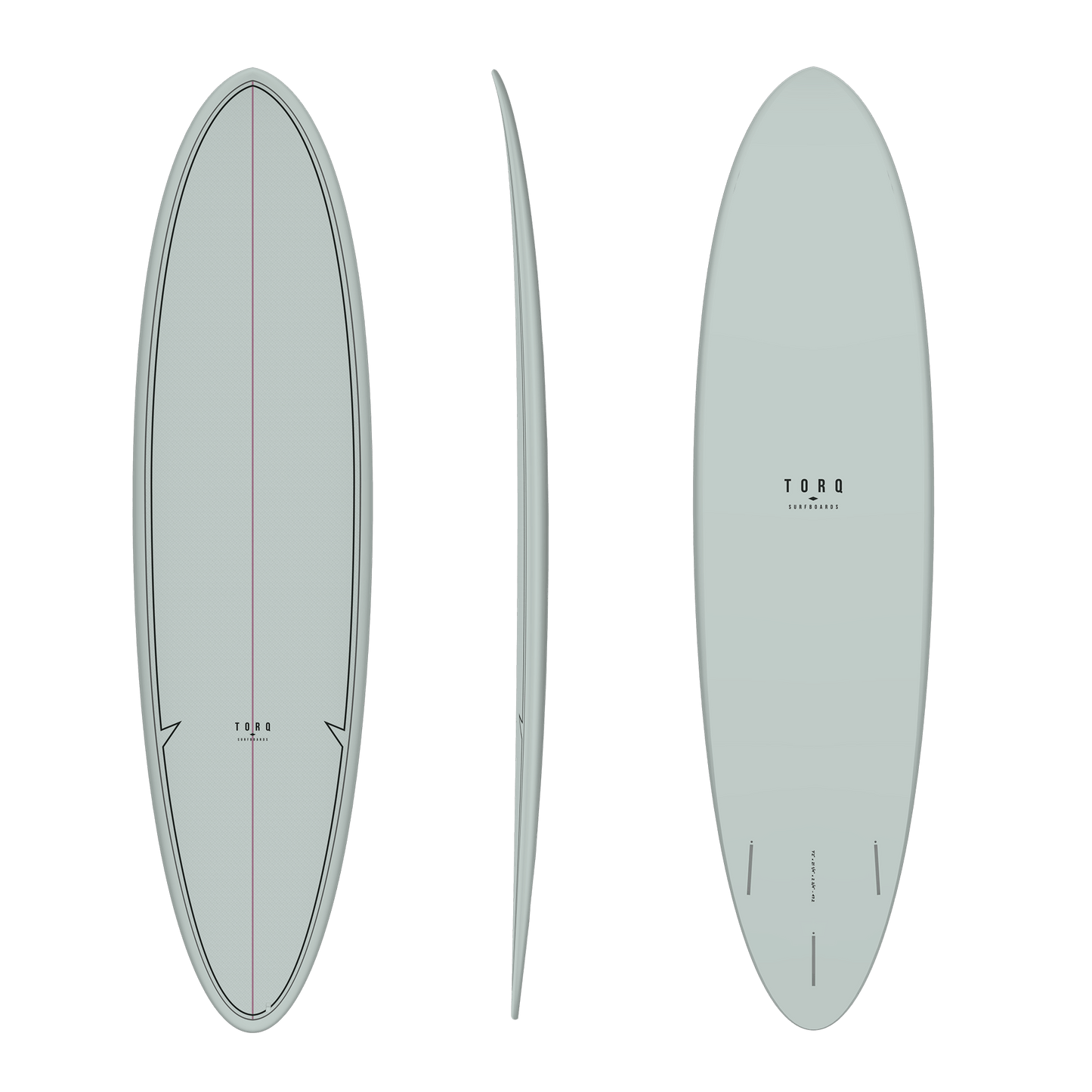 Torq 7'6" Funboard TET Epoxy Surfboard - Classic Grey Green Surfboard
