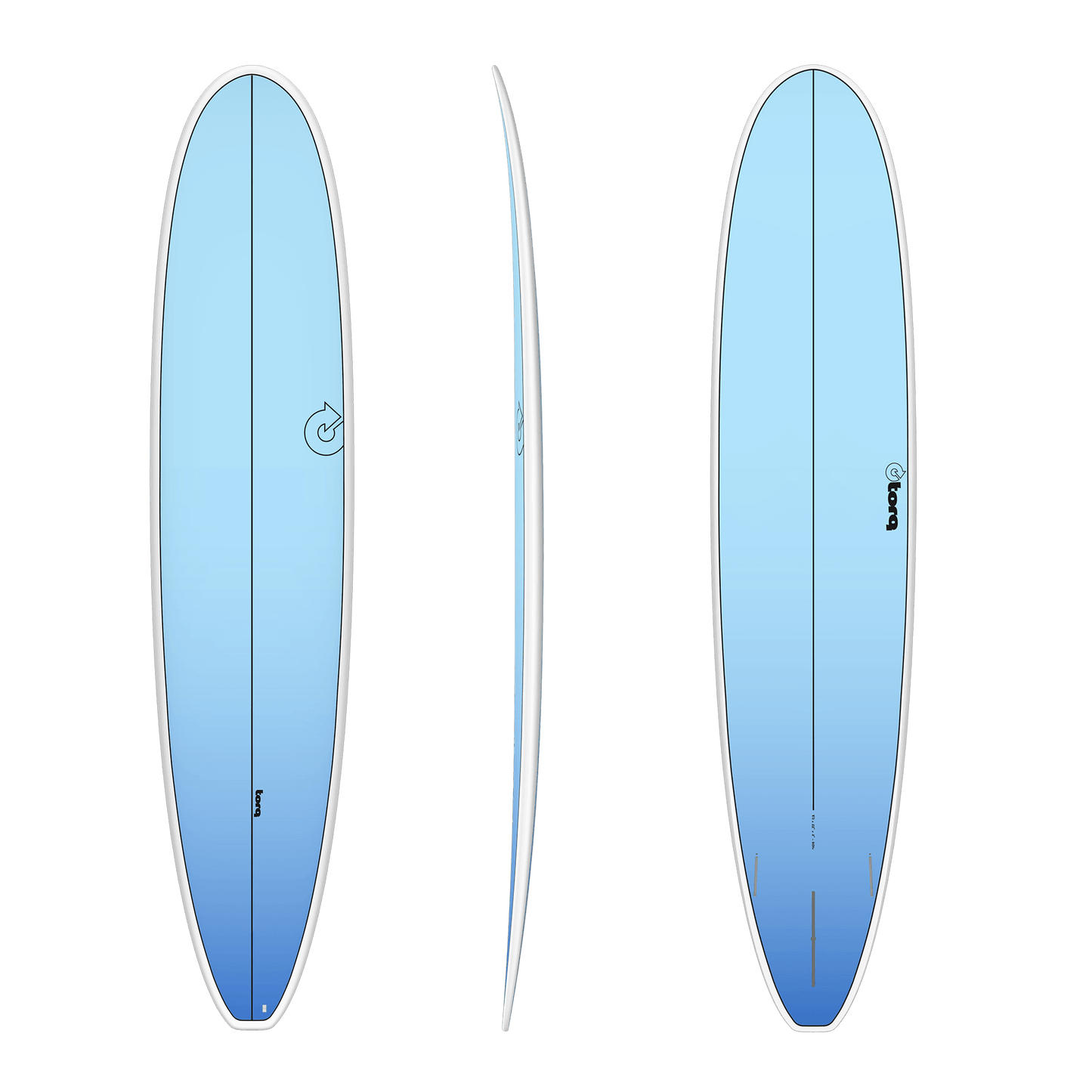Torq 8'0" Mini Longboard TET Epoxy Surfboard - Retro Blue Fade Surfboard