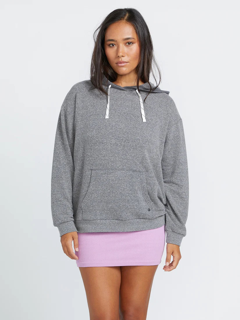 Volcom Women's LIL Frenchie Pullover Hoodie - Vintage Heather womens hoodie