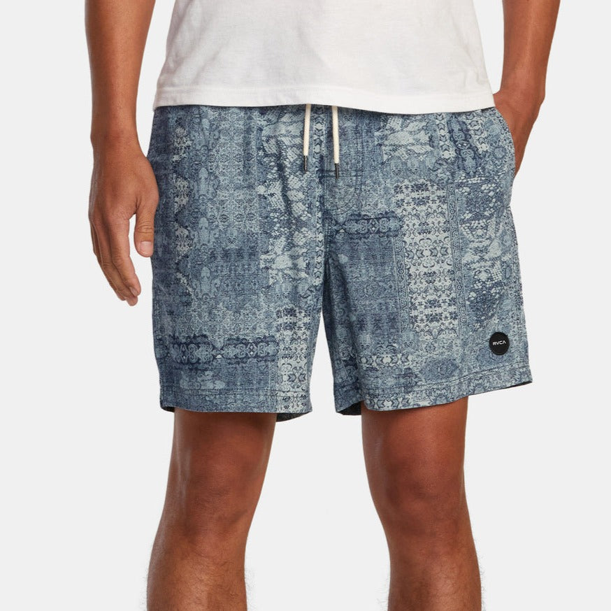 RVCA Escape Beach Trip Elastic 17" Trunk- Blue Mens Shorts