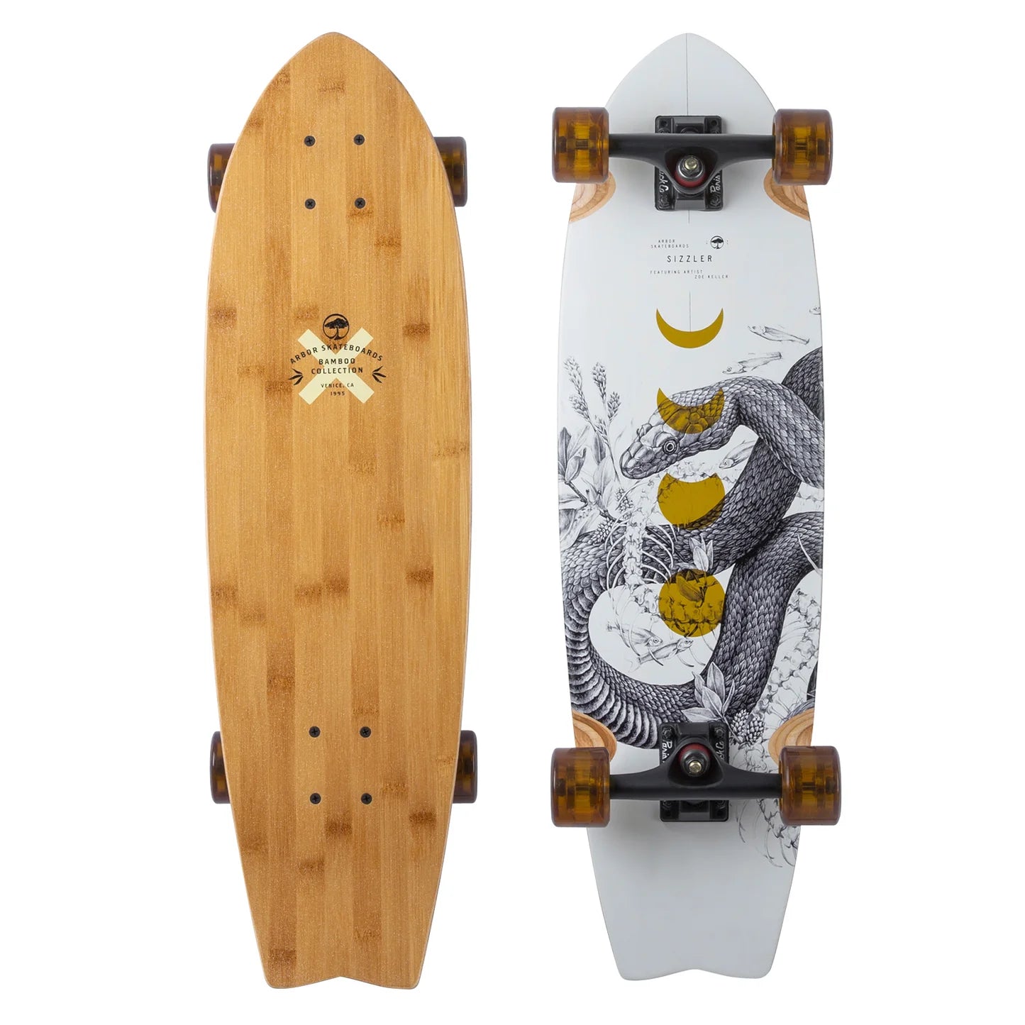 Arbor Sizzler Bamboo 30.5" Skateboard - Wood Longboard Skateboard