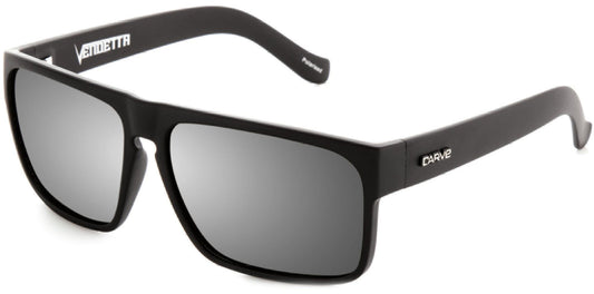 Carve Vendetta Polarized Sunglasses - Matte Black Silver Mirror Sunglasses