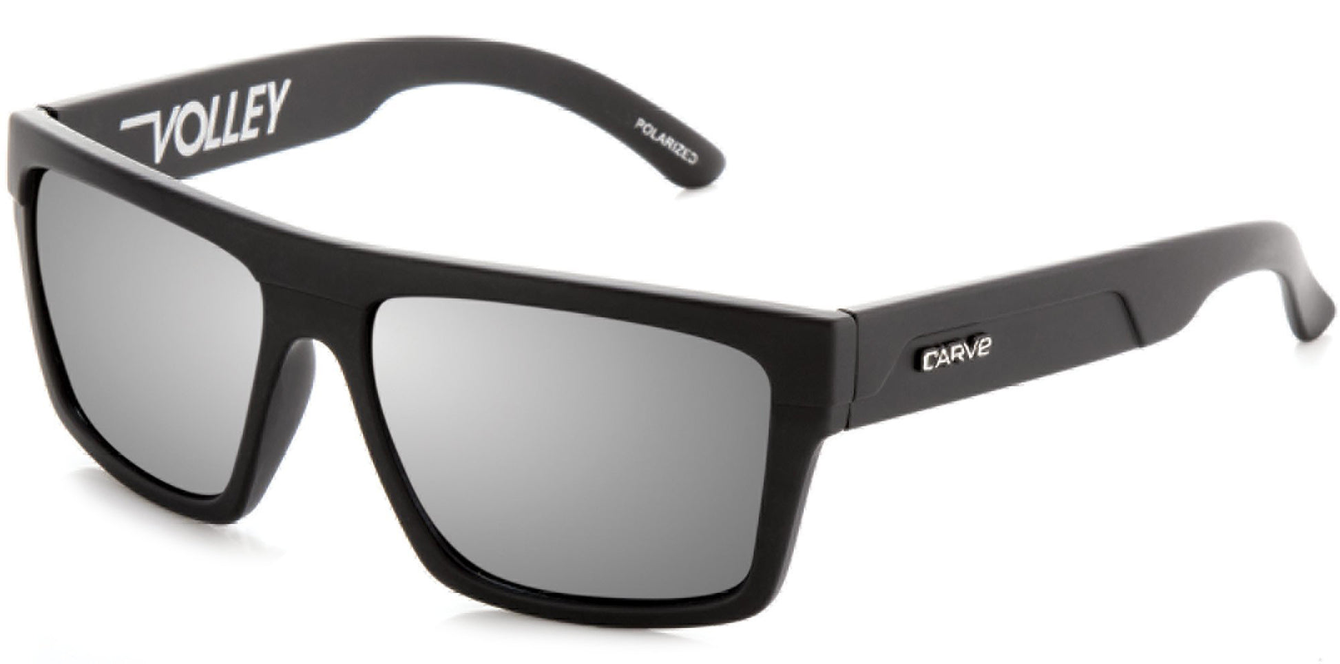 Carve Volley Sunglasses - Ast Colors Polarized Sunglasses Matte Black / Silver Injected Silver Polarized