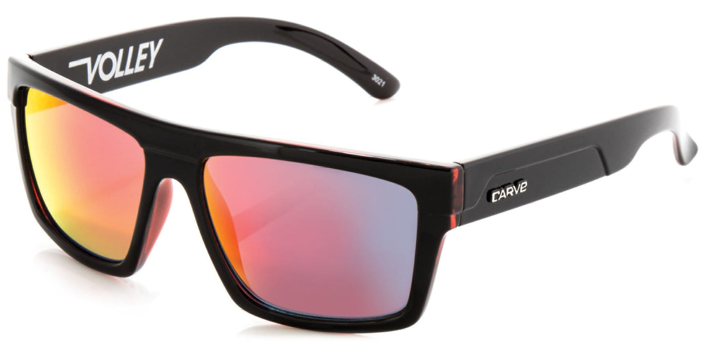 Carve Volley Sunglasses - Ast Colors Polarized Sunglasses Gloss Black/ Red Irrd Non Polar