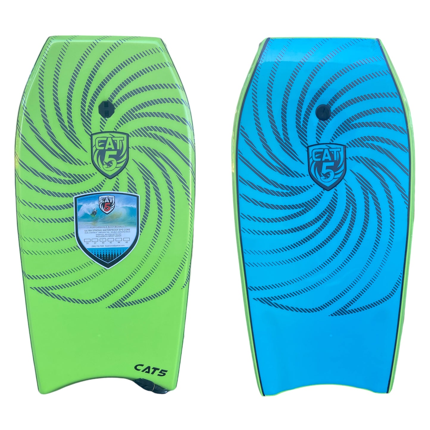Cat 5 Body Boards V2 - 42" Blue, Aqua, Green, Orange bodyboard 42" Green