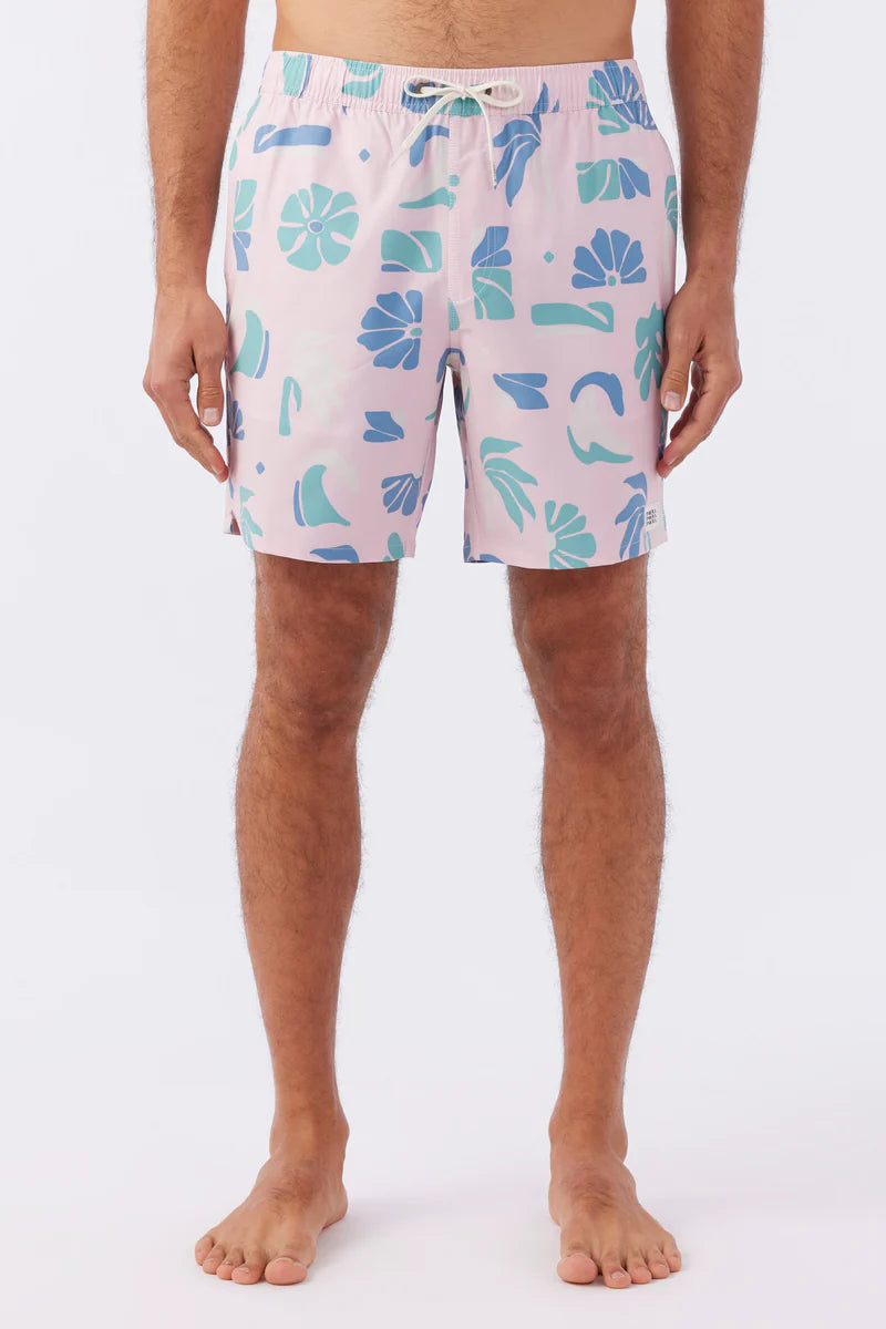 O'Neill Hermosa Print Volley Shorts 17" - Pink print Mens Boardshorts