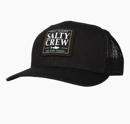 Salty Crew Cruiser Retro Trucker Hat - Black - Navy Dk Aqua Hats Black Camo