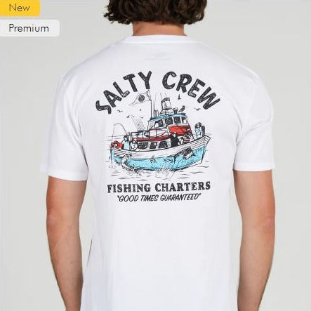 Salty Crew Fishing Charters SS T Shirt - White