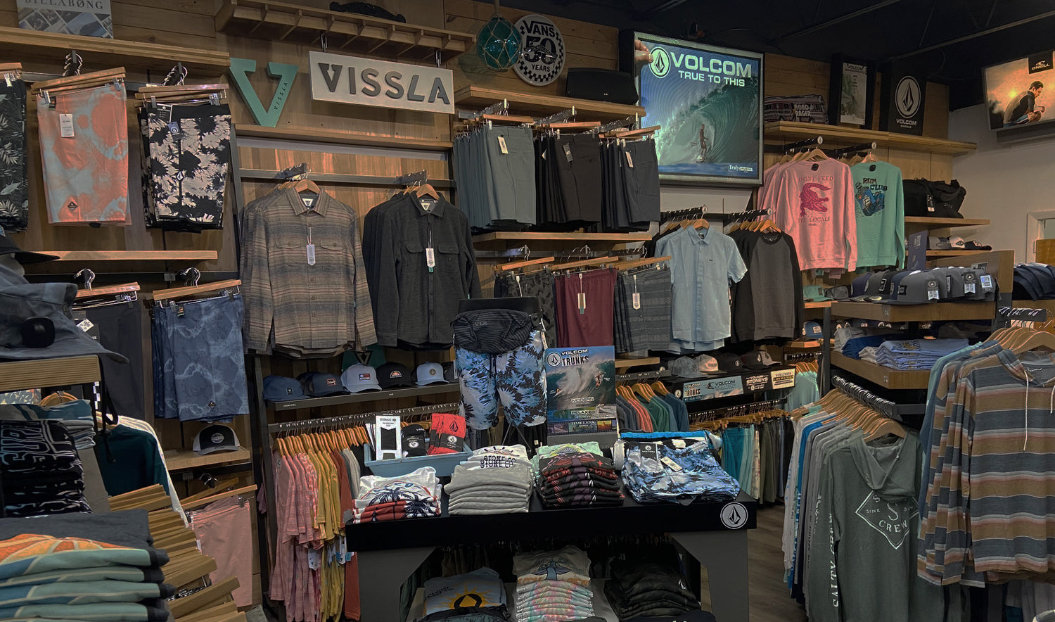 Surf World Mens Clothing Section featuring a curated offering of the finest surf gear