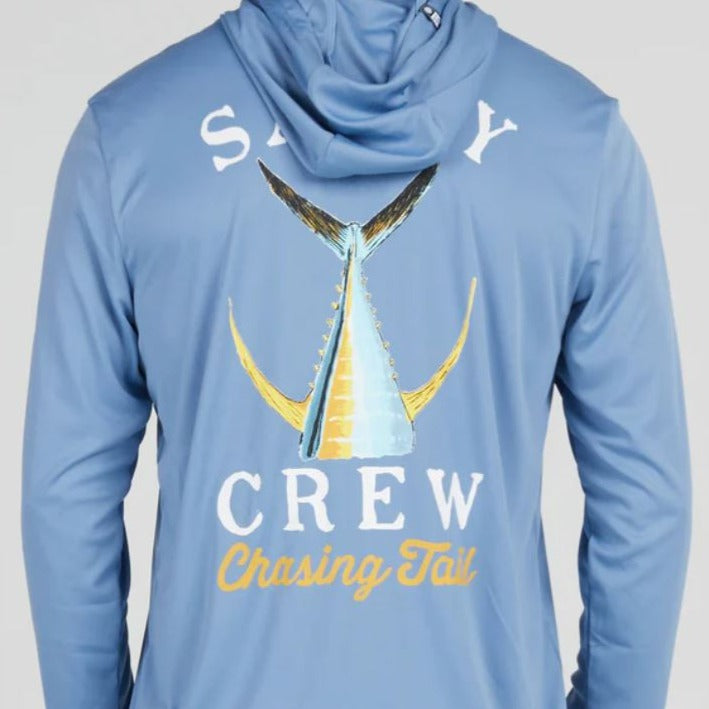 Salty Crew Tailed Hooded Sun Shirt - UPF 50+ - Marine Blue Rashguard Sun Protection